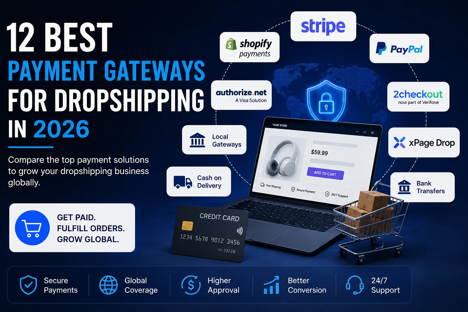 12 Best Payment Gateways for Dropshipping in 2026